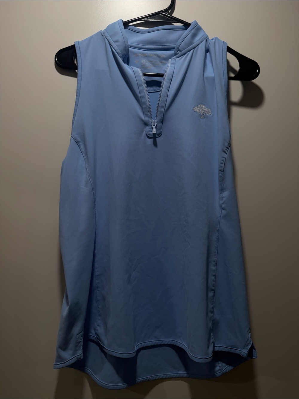 Peter Millar Light Blue Sleeveless Hooded Performance Top